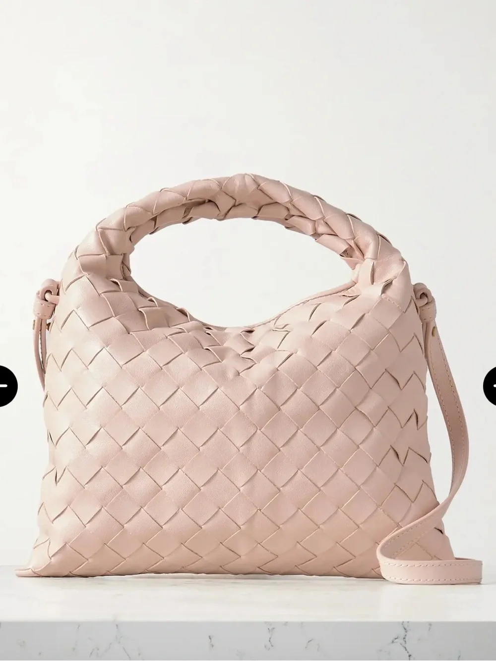 Bottega Veneta Mini Hop Intrecciato Leather Shoulder Bag Pink Crossbody NWT